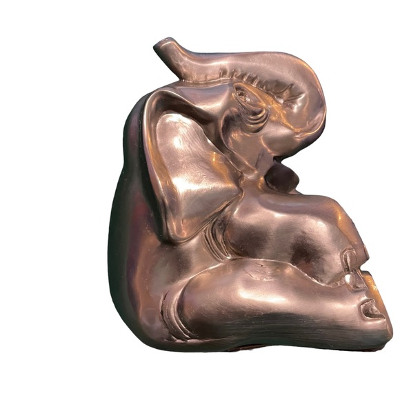 Vintage Metalworks Elephant Sculpture Shelf Art Handmade Made in USA 5” Accent - Picture 3 of 14